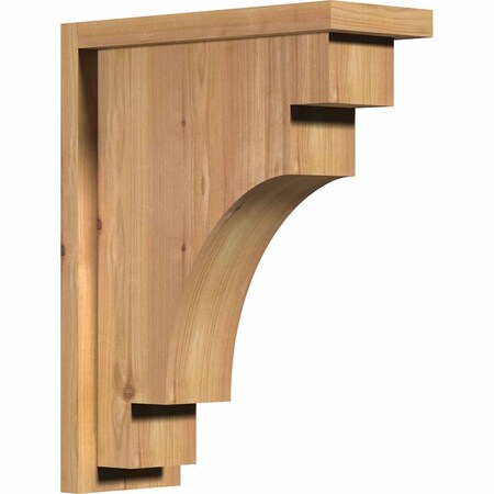 Ekena Millwork Mediterranean Smooth Corbel w/Backplate, Western Red Cedar, 5 1/2"W x 14"D x 18"H COR06X14X18MED01SWR